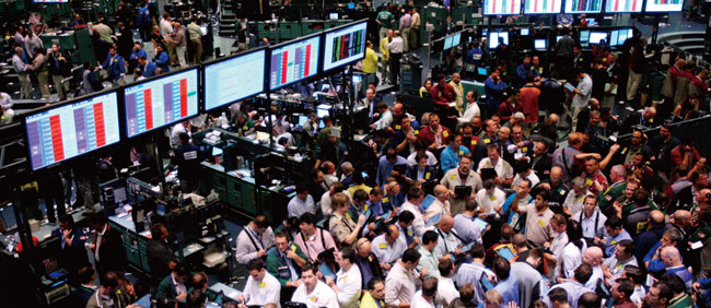 글로벌 금융위기가 한창이던 2008년 9월15일 뉴욕 상품거래소 모습. ⓒphoto 뉴시스