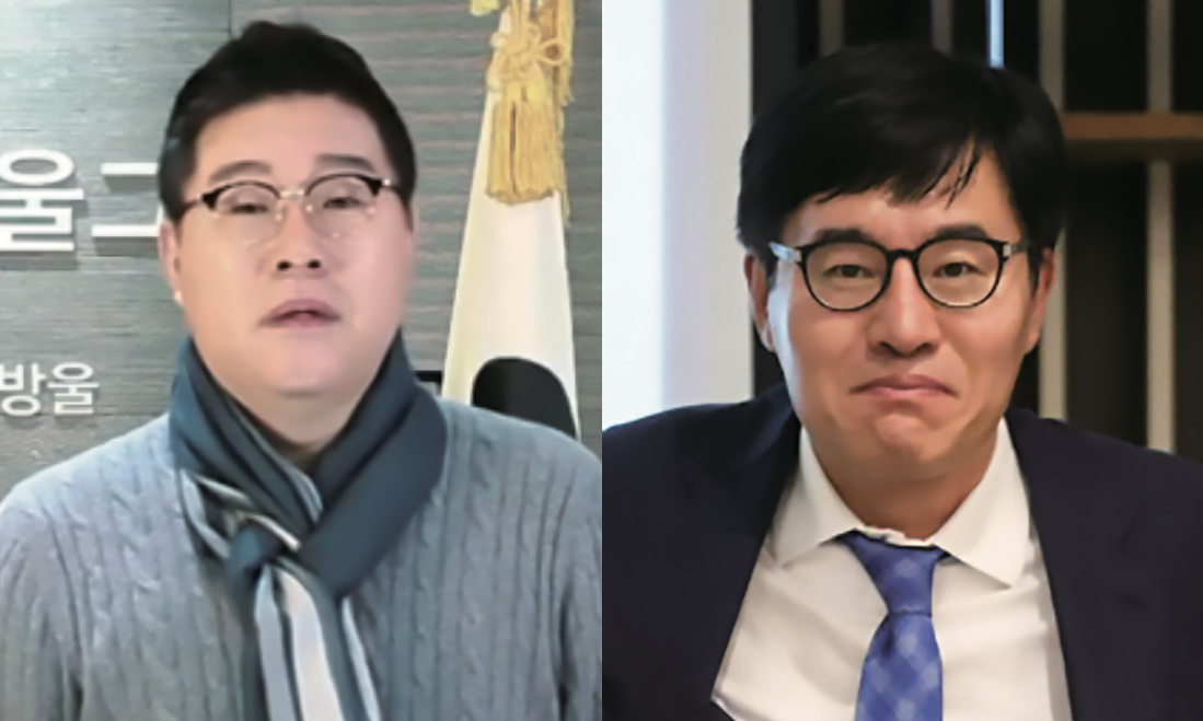 김성태 전 쌍방울그룹 회장(왼쪽)과 배상윤 KH그룹 회장(오른쪽). 
