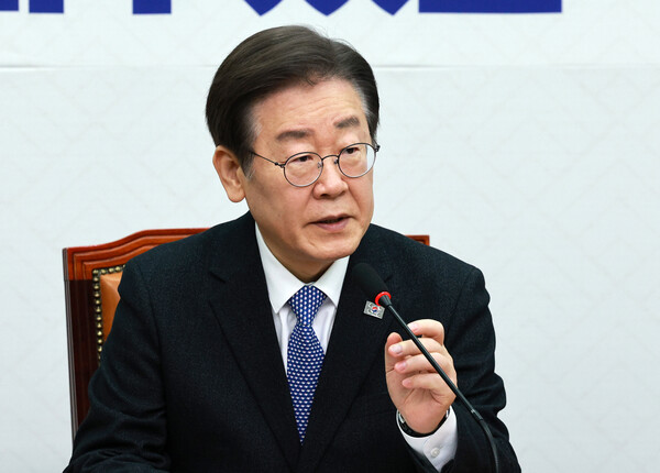 이재명 더불어민주당 대표가 7일 오전 서울 여의도 국회에서 열린 최고위원회의에서 발언하고 있다. photo 뉴시스