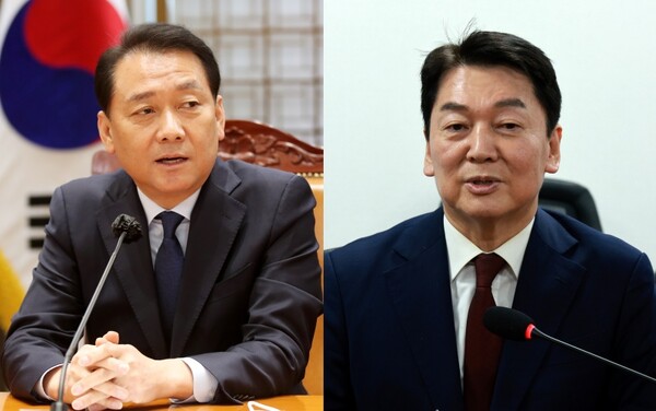 이광재(왼쪽) 전 국회 사무총장과 안철수 국민의힘 의원. photo 뉴시스