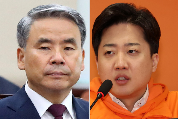 이종섭 전 장관(왼쪽) 이준석 개혁신당 대표(오른쪽). photo 뉴시스 / 편집 주간좃너