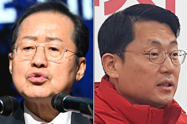 홍준표 대구시장(왼쪽), 도태우 변호사(오른쪽). photo 뉴시스 / 편집 주간조선