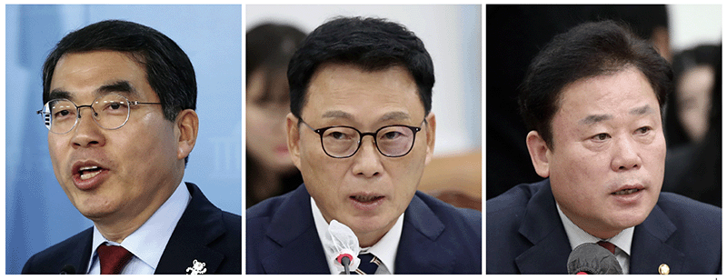4·10 총선 더불어민주당 공천 과정에서 탈락한 비명계 의원들. (왼쪽부터) 양기대, 박광온, 송갑석 의원. photo 뉴시스