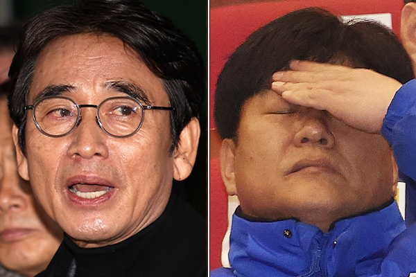 유시민 전 노무현재단 이사장(왼쪽), 양문석 더불어민주당 후보(오른쪽). photo 뉴시스 / 편집 주간조선