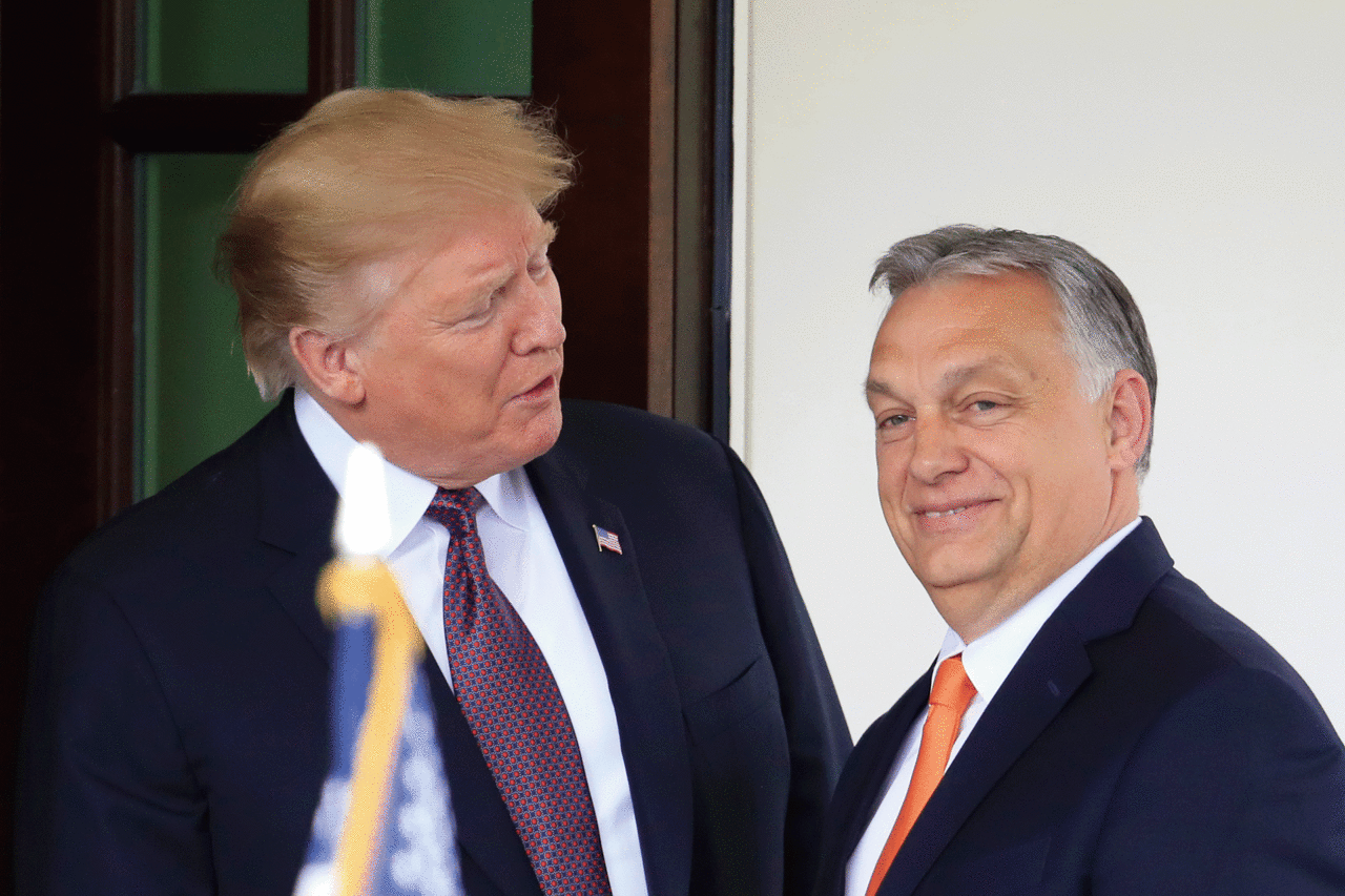 2019년 5월 당시 트럼프 대통령을 예방한 빅토르 오르반 헝가리 총리.(오른쪽) 지난 3월8일 플로리다 마라라고 저택으로 트럼프를 찾아갔다. photo 뉴시스