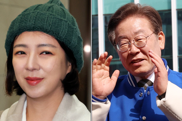 왼쪽부터 배현진 국민의힘 의원과 이재명 더불어민주당 대표. photo 뉴시스 / 편집 주간조선