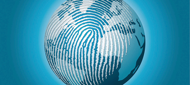 인류세를 상징하는 그래픽. 지구에 인류의 지문이 깊게 새겨져 있다. photo environmentandsociety.org