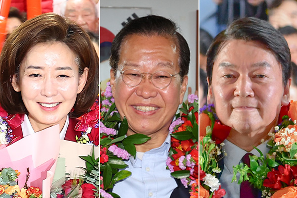 왼쪽부터 나경원 서울 동작을 당선인, 서울 용산을 권영세 당선인, 경기 분당갑 안철수 당선인. photo 뉴시스 / 편집 주간조선