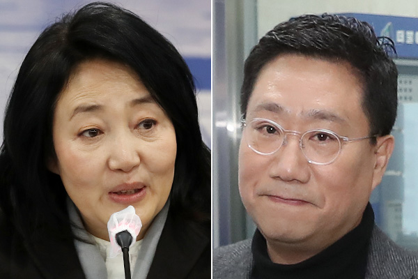 왼쪽부터 박영선 전 중소벤처기업부 장관, 양정철 전 민주연구원장. photo 뉴시스 / 편집 주간조선