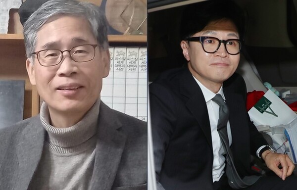 신평 변호사(왼쪽), 한동훈 국민의힘 전 비상대책위원장 photo 페이스북/ 뉴시스 / 편집 주간조선