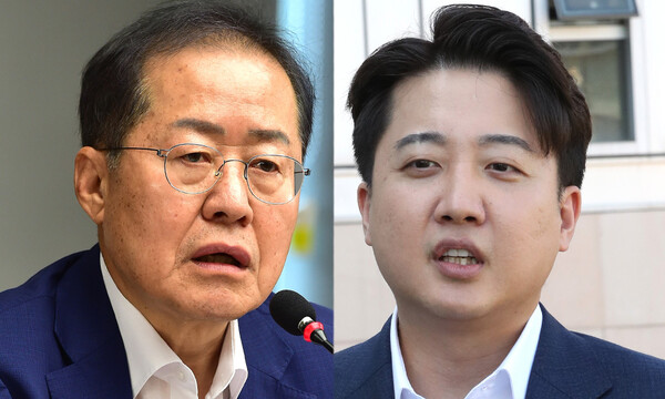 왼쪽부터 홍준표 대구시장과 이준석 개혁신당 대표. photo 뉴시스