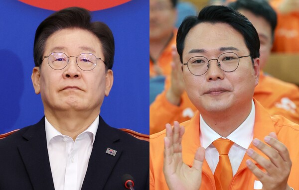 이재명 더불어민주당 대표(왼쪽)과 천하람 개혁신당 원내대표. photo 뉴시스 / 편집 주간조선