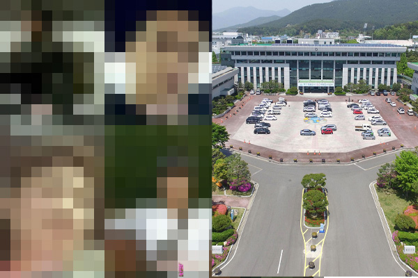 왼쪽부터 ‘밀양 여중생 집단 성폭행 사건’ 가해자로 지목된 사람들과 밀양시청 전경. photo 뉴시스 및 유튜브 나락보관소 / 편집 주간조선