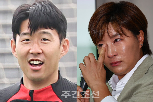 왼쪽부터 국가대표 축구선수 손흥민과전 골프선수 박세리. photo 뉴시스 / 편집 주간조선