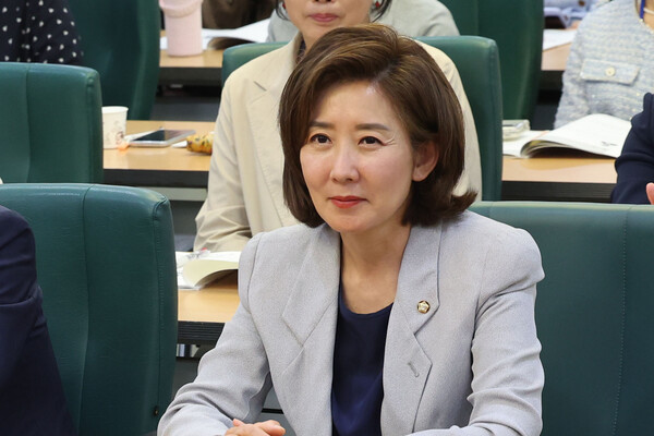 나경원 국민의힘 의원이 지난 20일 오후 서울 여의도 국회 의원회관에서 열린 교제폭력방지법 정책토론회에 참석했다. photo 뉴시스