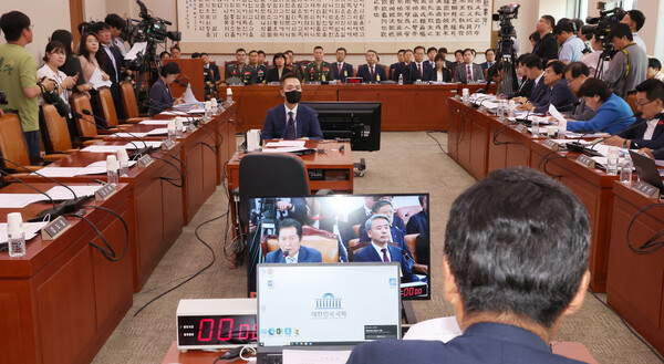 21일 오전 서울 여의도 국회에서 법제사법위원회의 순직 해병 수사 방해 및 사건 은폐 등의 진상규명을 위한 특별검사의 임명 등에 관한 법률안 관련 입법청문회가 열리고 있다. photo 뉴시스