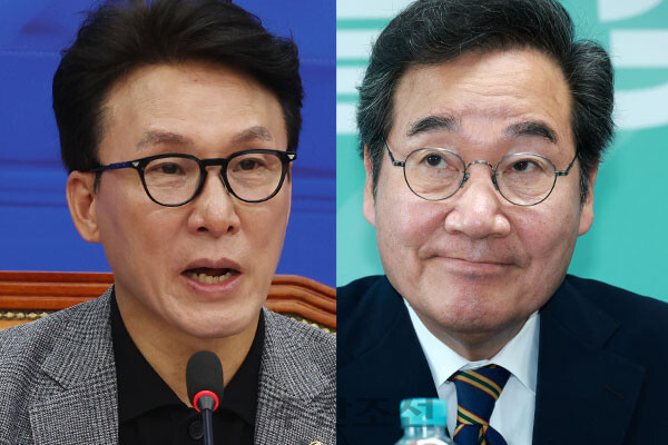 왼쪽부터 김민석 더불어민주당 최고위원과 이낙연 전 국무총리. photo 뉴시스 / 편집 주간조선