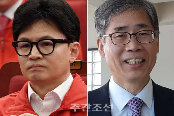 왼쪽부터 한동훈 전 국민의힘 비상대책위원장과 신평 변호사. photo 뉴시스 및 신 변호사 페이스북 / 편집 주간조선