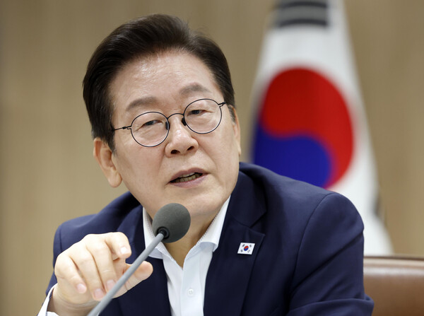 이재명 대통령이 22일 서울 용산 대통령실 청사에서 열린 제1회 국가과학기술자문회의 전원회의에서 발언하고 있다. photo 뉴시스