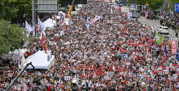 지난 9월 28일, 서울 중구 숭례문 인근 세종대로에서 국민의힘 사법파괴 입법독재 국민 규탄대회가 열리고 있다. photo 뉴스1