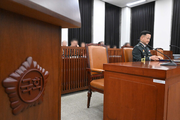 편무삼 국군방첩사령관 직무대리가 5일 오후 서울 여의도 국회 정보위원회에서 열린 국군방첩사령부에 대한 2025년도 국정감사에 출석해 자리하고 있다. photo 뉴스1